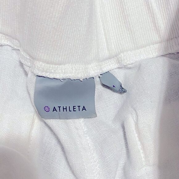 Athleta Women’s White Linen Cabo Drawstring Shorts Size 4 - Picture 6 of 7